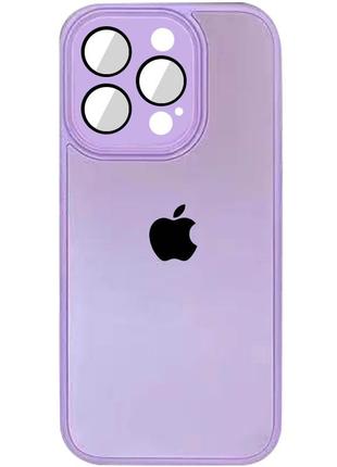 Чохол tpu+glass sapphire midnight для apple iphone 12 pro (6.1") бузковий / lilac, загартоване скло