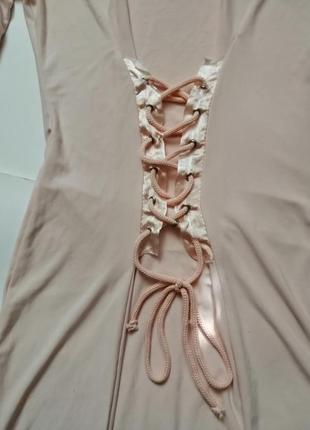 Персиковое платье миди р 8-103 фото