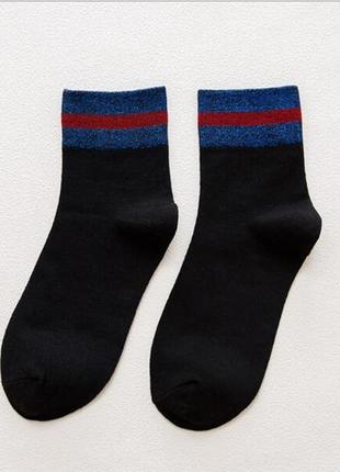 Шкарпетки з люрексом з смужками1 фото
