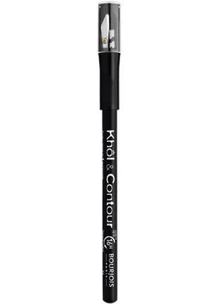 Карандаш-лайнер для глаз bourjois 16h khol and contour taille crayon 61 - black ( черный )1 фото