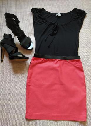 Красивая мини юбка юбка кораллового цвета короткая в обтяжку3 фото