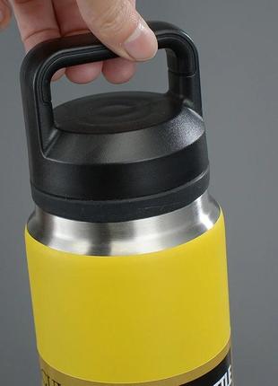 Термобутылка для воды 800 мл, вакуумная бутылка из нержавеющей стали с крышкой, термос с ручкой4 фото