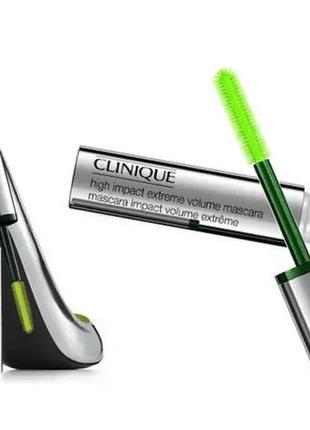 Туш для вій clinique high impact extreme volume mascara 01 — extreme black (чорна)7 фото