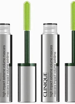 Туш для вій clinique high impact extreme volume mascara 01 — extreme black (чорна)5 фото