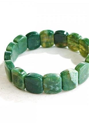 Браслет на резинке моховый агат