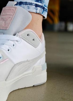 Puma cali sport mix white grey pink 🆕 женские кроссовки  пума кайли 🆕 белые/серые/розовые8 фото