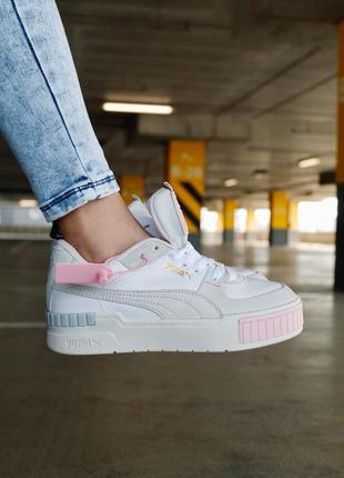 Puma cali sport mix white grey pink 🆕 жіночі кросівки пума кайлі 🆕 білі/сірі/рожеві3 фото