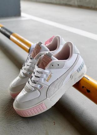 Puma cali sport mix white grey pink 🆕 женские кроссовки  пума кайли 🆕 белые/серые/розовые1 фото