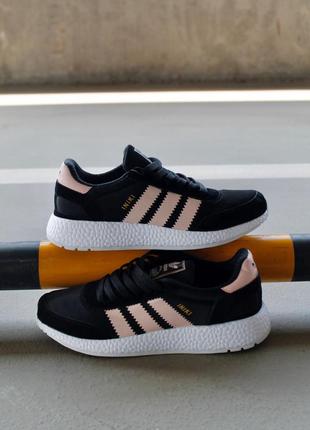 Adidas iniki runner i-5923 boost "black pink"  🆕 женские кроссовки адидас иники  🆕 черный