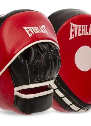 Лапы боксерские everlast гнутые стрейч красные