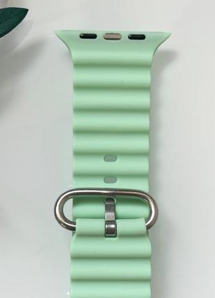 Силіконовий ремінець для smart watch ocean band 42/44/45/49 (салатовий)1 фото