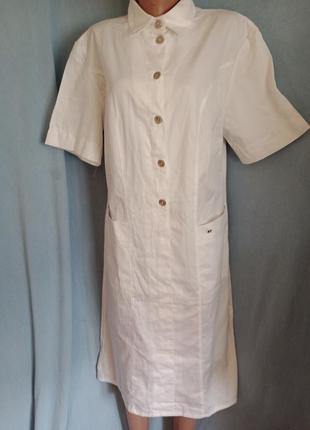Платье-рубашка/халат рубаха платьице  рубаха с коротким рукавом мидакси-миди белоснежка