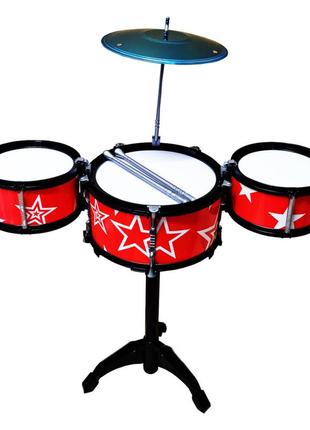 Дитяча іграшка барабанна установка 1588(red) 3 барабани