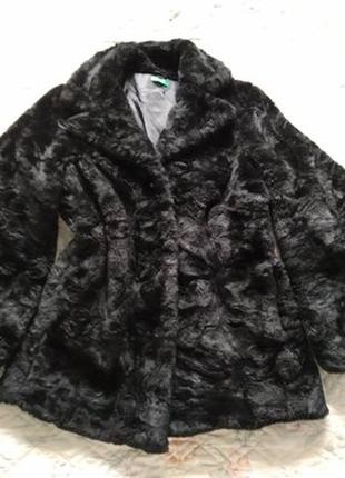 Меховая куртка пальто шубка benetton. цена снижена!!7 фото