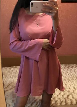 Нежное розовое платье с5 фото