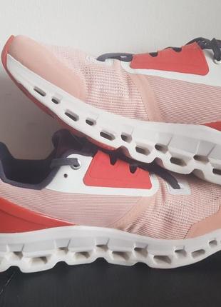 On running 39.99208 cloudstratus rose | red women's running shoes5 фото