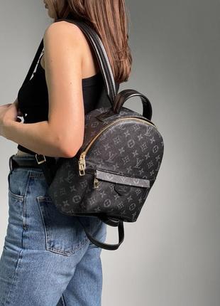 Рюкзак в стилі  louis vuitton середній чорний голубий5 фото
