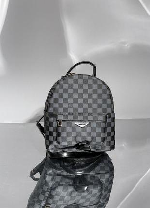 Женский рюкзак в стиле louis vuitton черный серый средний5 фото
