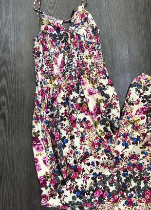 Красивое длинное платье сарафанс воланом в цветы с10 фото