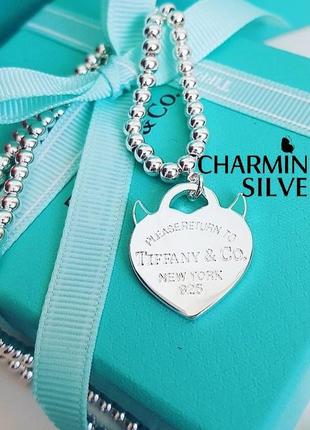 Серебряное колье из бусин tiffany devil тиффани2 фото