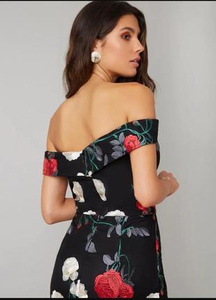 Шикарне брендове плаття chi london вишивка квітів етикетка3 фото