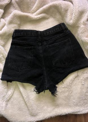 Шорты джинсовые черные mom высокая посадка укороченные prettylittlething  🔥3 фото