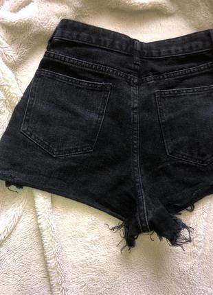 Шорты джинсовые черные mom высокая посадка укороченные prettylittlething  🔥8 фото