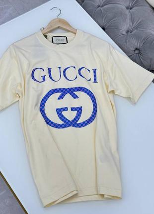 Футболка в стиле gucci 100% коттон молоко розовая черная белая