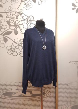 Брендовый шерстяной свитер джемпер пуловер большого размера шерсть мериносовая3 фото