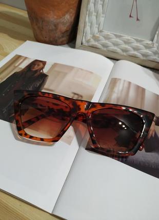 Качественные солнцезащитные очки большие ретро роговые леопард окуляри сонцезахисні5 фото