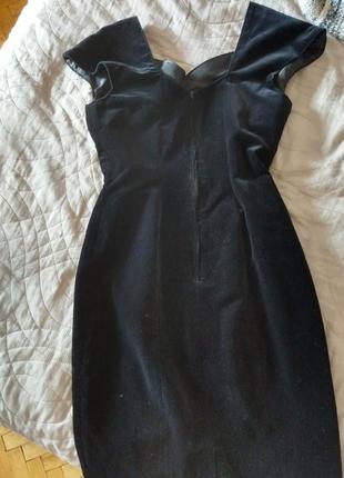 Вінтажна велюрова маленька чорна сукня6 фото
