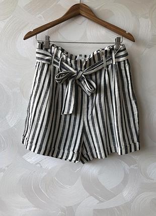 Шорти springfield з високою посадкою на талію льон