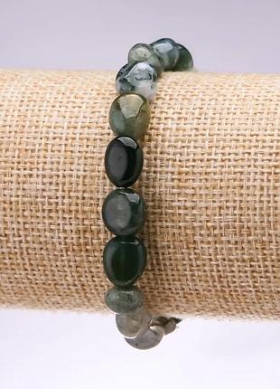 Браслет из камня моховый агат