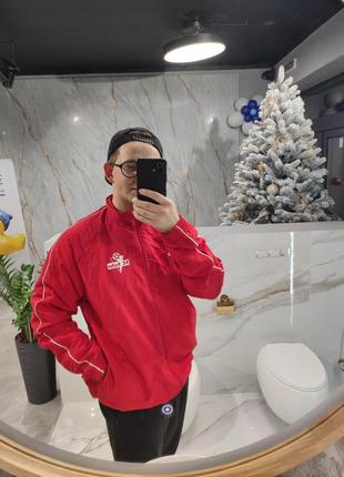 Куртка ветровка кофта мужская спортивная красная adidas, размер xl - 2xl3 фото
