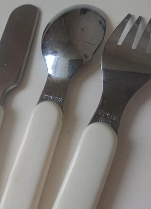 Детский качественный набор для кормления ложка вилка нож