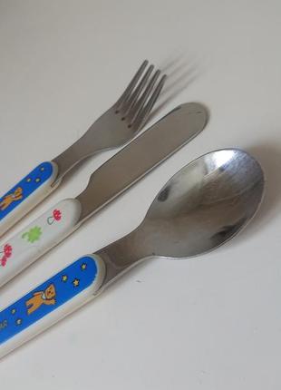 Детский качественный набор для кормления ложка вилка нож4 фото