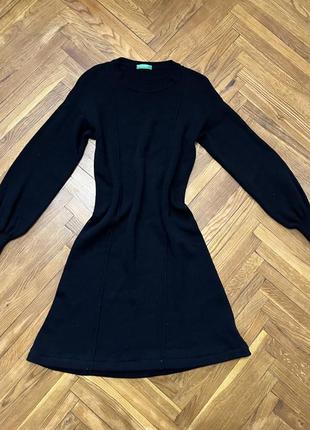 💋 маленька чорна сукня базова класична міні з пишними рукавами весняна актуальна old money плаття 💋1 фото