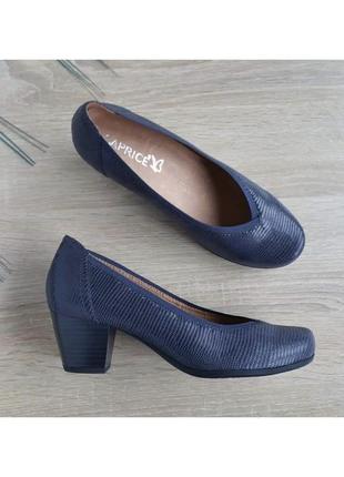 Кожаные женские туфли лодочки на невысоком каблуке caprice 🇩🇪 36-37-38 размер2 фото
