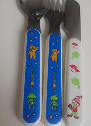 Детский качественный набор для кормления ложка вилка нож