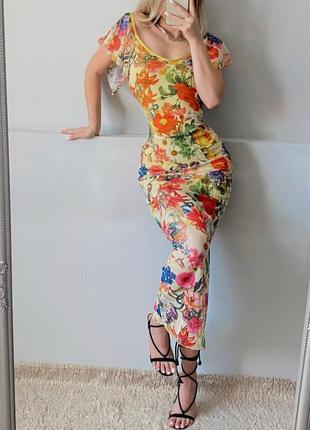 Распродажа платье boohoo сетчатое asos цветочное6 фото