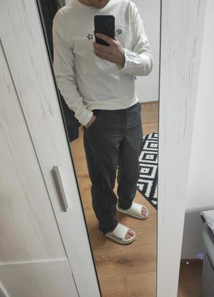 Брюки брюки мужские спортивные плащевка серые хаки atrium, размер l