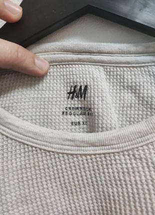 Лонгслив кофта мужская серая h&amp;m regular fit, размер l - xl2 фото