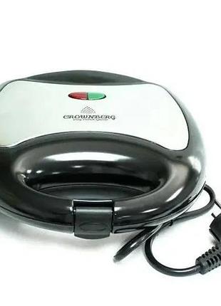 Сэндвичница гриль бутербродница crownberg cb-1068 750w