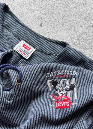 Levi’s vintage rare lace up blue short sleeve t-shirt вінтажна футболка8 фото
