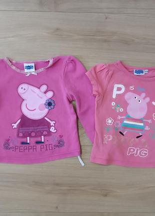Набор футболка+ лонгслив со свинкой первой/ peppa pig