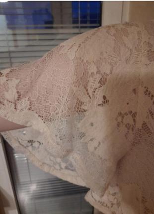 💖 легкое кружевное платье макси zara молочного цвета платья прозрачное тренд 2024 💖7 фото