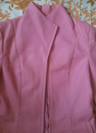 Женский розовый куртка плащ тренч из еко кожи6 фото