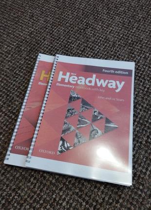Книга и тетрадь для изучения английского языка new headway elementary oxford english