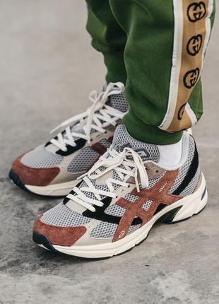 Мужские замшевые кроссовки asics gel-1130 x hal studio grey brown