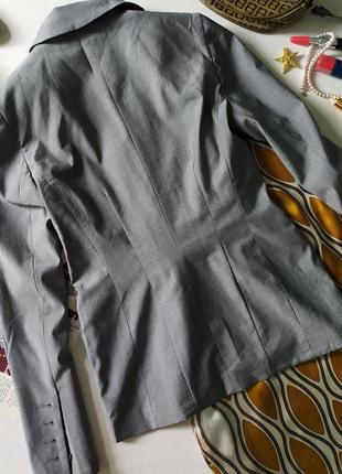 Классический приталенный тонкий шерстяной жакет, благородный серый, как шелковый, винтаж4 фото
